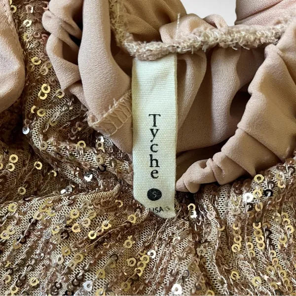 TYCHE‎ Women's Rose Gold Sequin Shorts With Pockets Small | EUC - Image 4