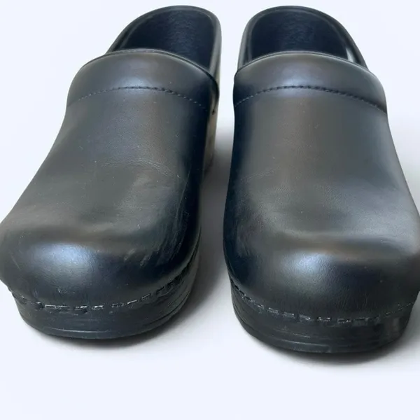 Dansko Professional Black Leather Clogs Womens EU 38 US 8 Comfort Shoes - Image 10