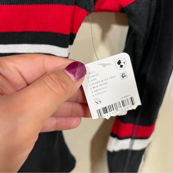 NWT Free People Kick Off Printed Layer size XS RED Black white sold out - Image 3