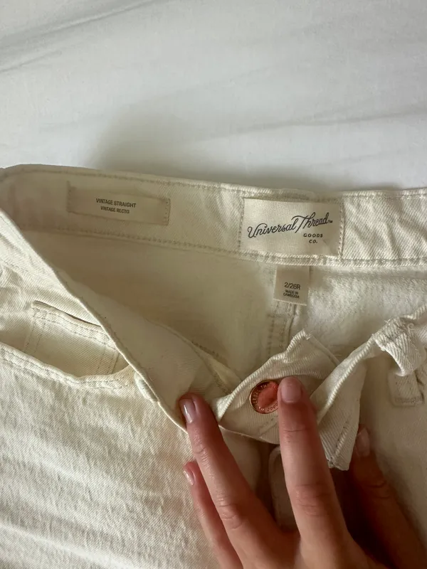 Universal Threads Ivory White Vintage Straight Jean - Image 3