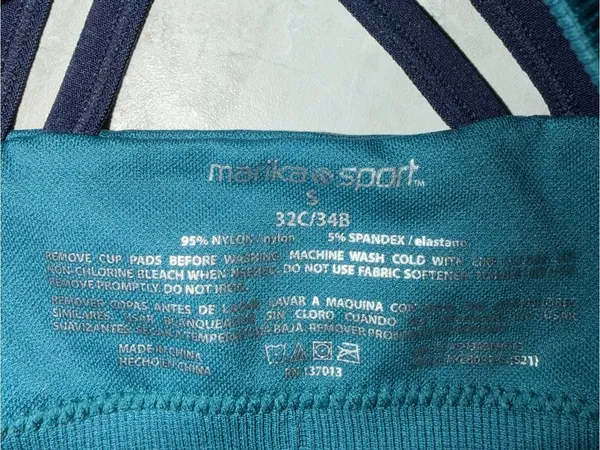Marika Teal Sports Bra with Black Crisscross Straps - Image 3