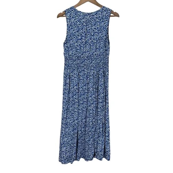Rails V Neck Blue Ditsy Floral Smocked Midi Dress Delicate Feminine Lightweight - Image 10
