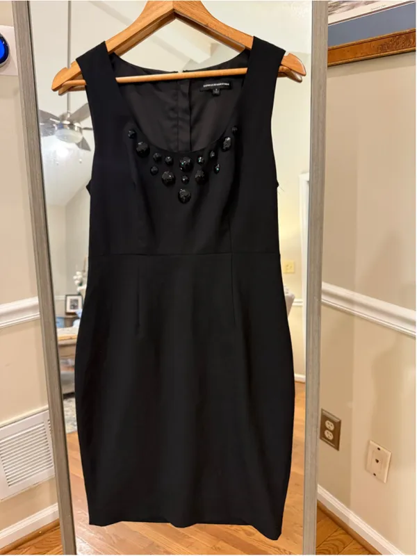 Women's Express Design Studio Black Embellished Sheath Dress Size 8 - Image 2