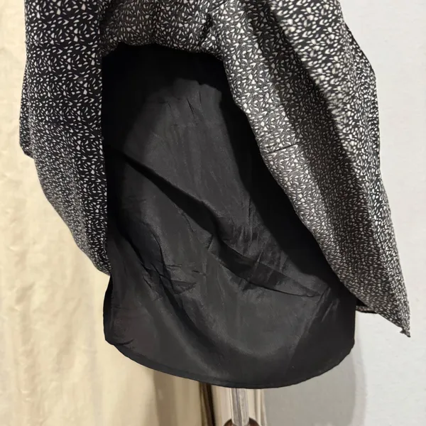Ladakh Black White Geometric Print Fit Flare Zip Dress Women Size 4‎ Cutout - Image 7