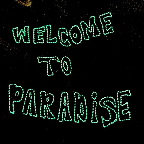 Vintage 2002 Y2K Billabong 🏝️”welcome to paradise” cross-stitch palm cutout tee - Image 9