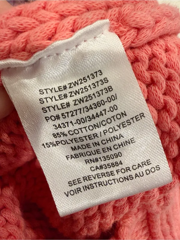 Z SUPPLY Vida Sweater Sunset Pink V-neck Cropped size Medium - Image 5