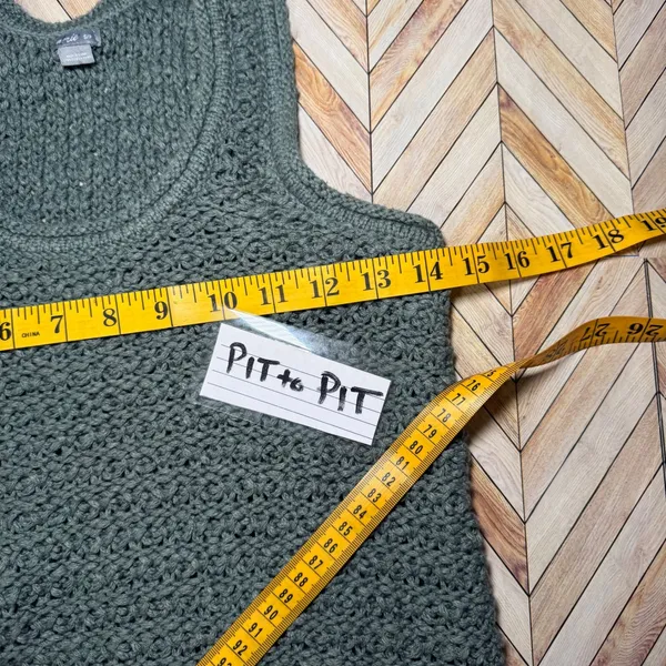 Aerie Chunky Open Knit Crochet Tank Top‎ Green Scoop Neck Small Folklore Indie - Image 8