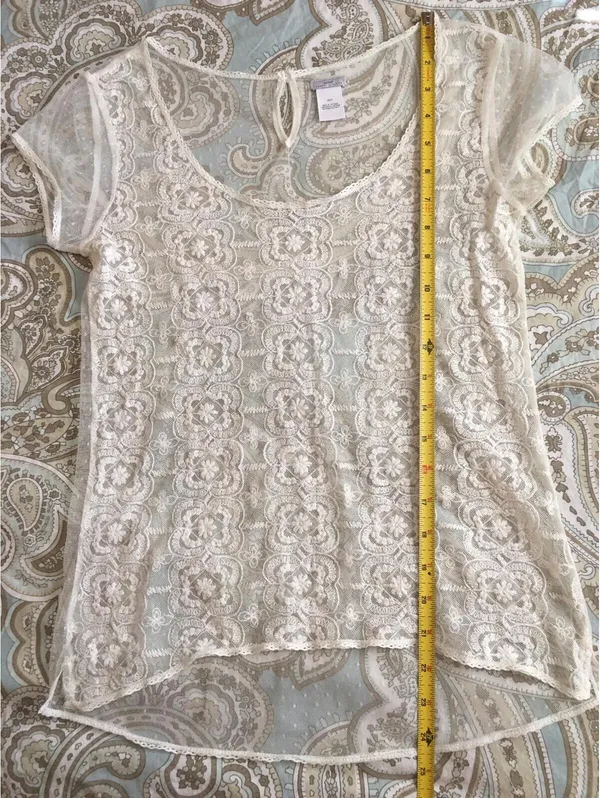 Aerie Pretty Luxuries Lace Shirt Top Blouse Size XS Extra Small - Image 10