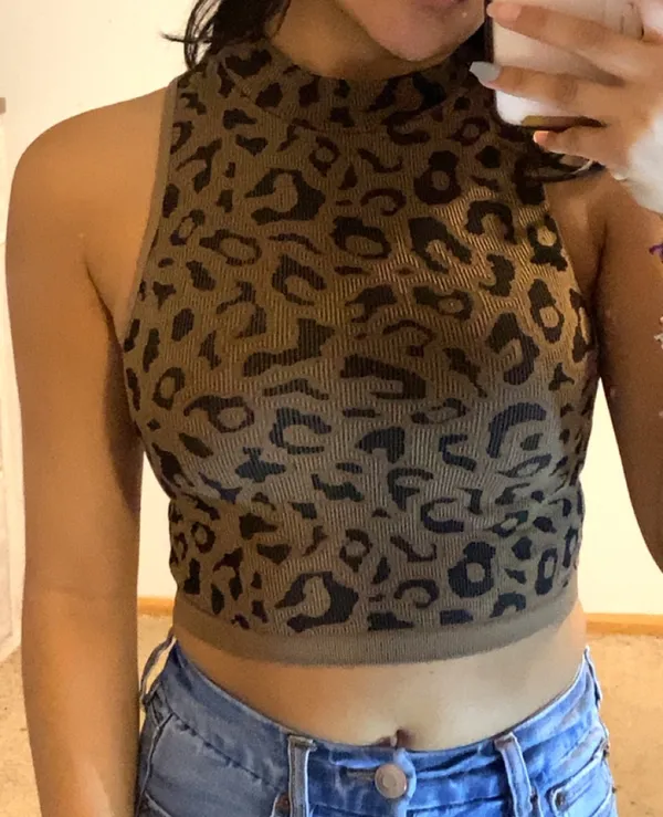Brown Leopard Print Top - Image 3
