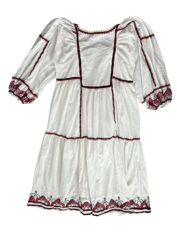 Free People FP Women’s Sweet Escape Embroidered White Long Sleeve Midi Dress S - Image 6