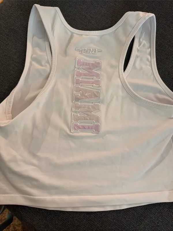 PRO White Miami Heat Crop Tank Top - Image 2