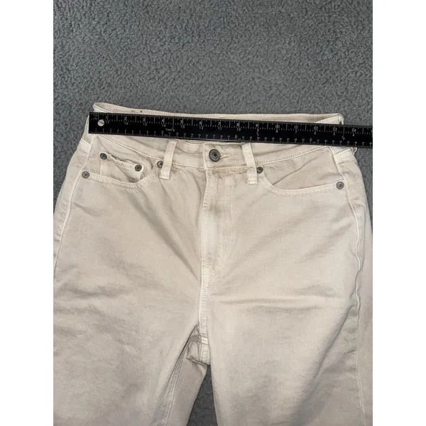 American Eagle Jeans Women‎ 4 Mom Straight Leg Cream Minimalist Academia Neutral - Image 3