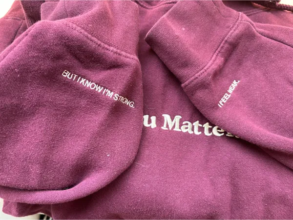 You Matter Hoodie Purple Size L - Image 2