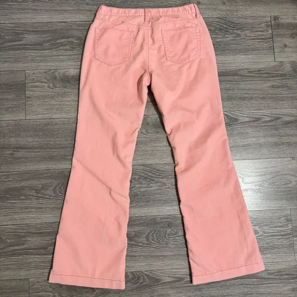 Y2K GAP Long and Lean Stretch Corduroy Pants Women Peach‎ Pink Flare Size W30 - Image 5