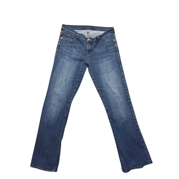 Rock & Republic Women Size 12 Bootcut Blue Jeans Medium Wash Embellished Pockets - Image 3