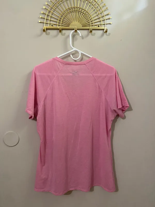 Under Armour Pink V-Neck Athletic Tee - Image 2