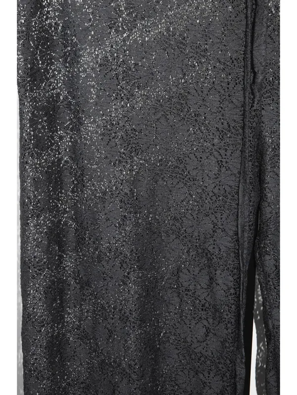 Unbranded Sheer Lace Wide Leg Pants, Black Floral, One Size (up to 44" waist) - Image 4