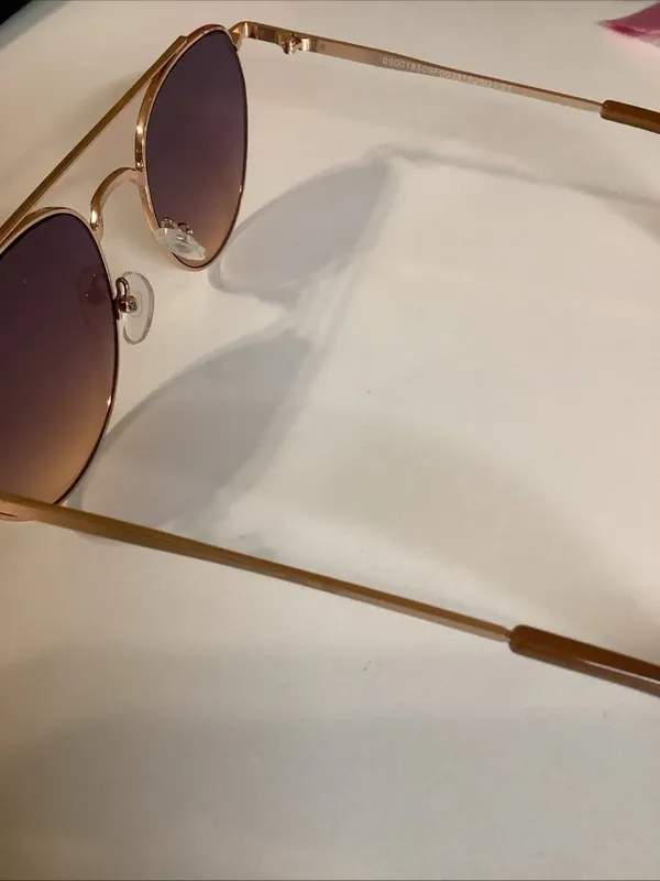 Women's Aviator Sunglasses Rose Gold UVA/UVB Protection Multi Color Lenses Used - Image 6