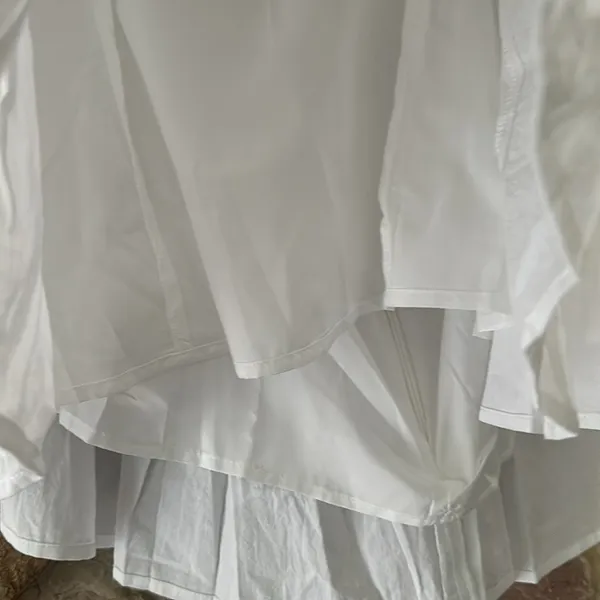 Commense Cotton Pleated Strapless Peplum Top size M - Image 6