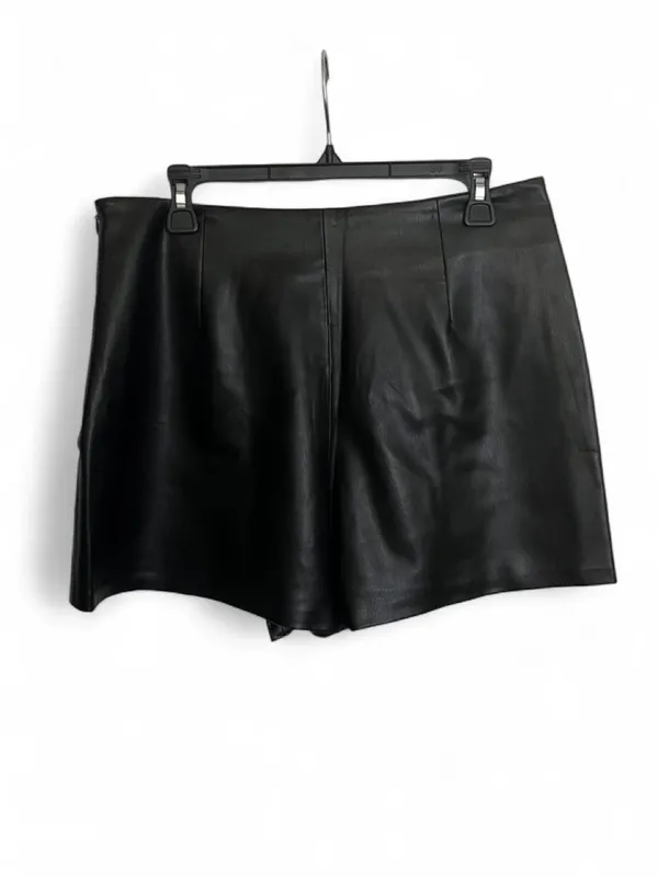 ZARA Black Faux Leather Mini Skirt - Image 3