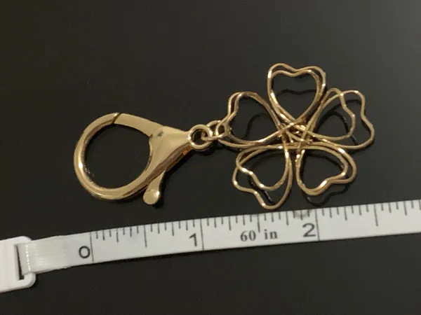 Wire Clover Bag Charm Gold Tone New - Image 3