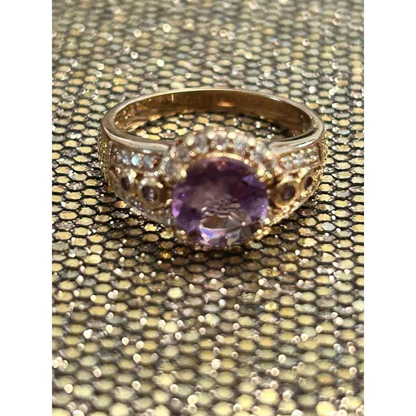 925 sterling silver gold tone ring band size 8 g24 4.34g - Image 7