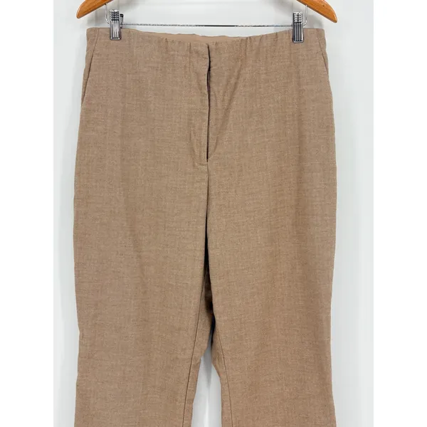 LOFT Trousers Womens‎ 14 Brown High Waist Elastic Back Ankle Pants Herringbone - Image 4