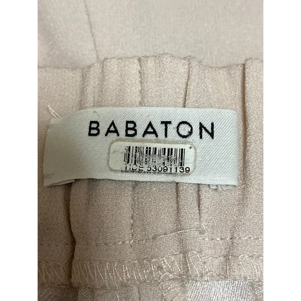 Aritzia Babaton Women's Beige High Rise Tapered Cropped Trousers Pants Size S - Image 4