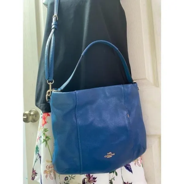 Coach Medium W Adjustable Strap Blue Leather Cross - Image 9
