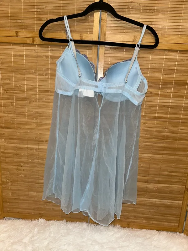 Vintage Fashion Bug babydoll features sheer mesh chemise bra top fairycore 18 - Image 3