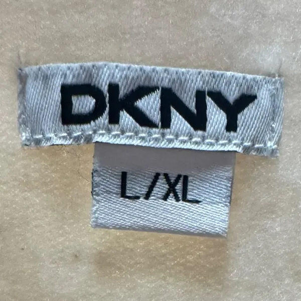 DKNY Plush Fleece Hooded Lounge Robe Oatmeal Cream Beige Tan L / XL - Image 8
