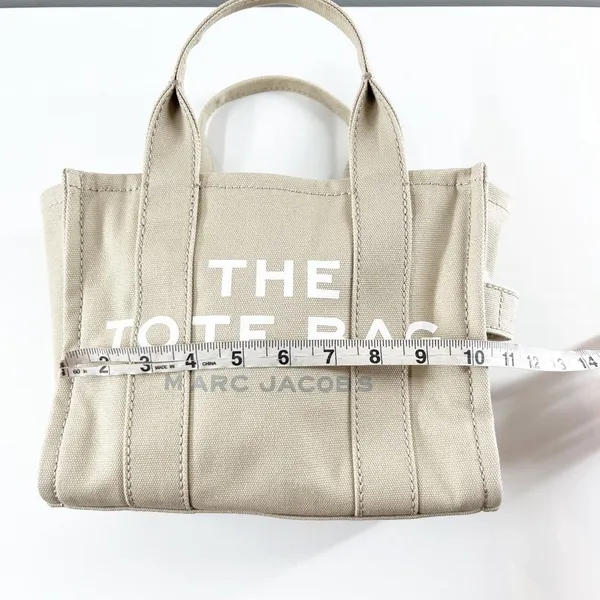 Marc Jacobs The Small Tote Canvas Bag Crossbody Purse Beige Tan - Image 8