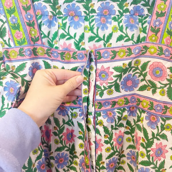 Pink City Prints Hand Block Printed Top Medium Boho Cottagecore Artisan India - Image 3