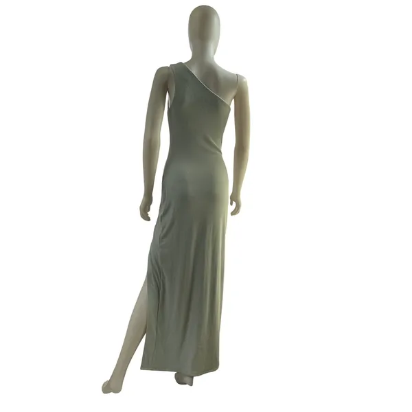 Abercrombie & Fitch One Shoulder‎ Ribbed Maxi Dress Light Blue Tall XST NEW - Image 4