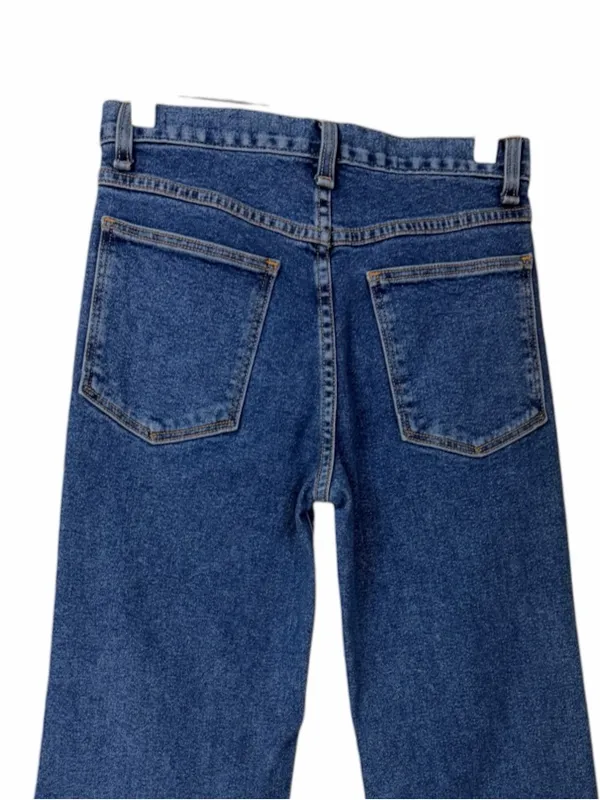 Rag & Bone Womens Jeans Size 26 Wide Leg Mid Rise Raw Hem Blue Denim Made USA - Image 4