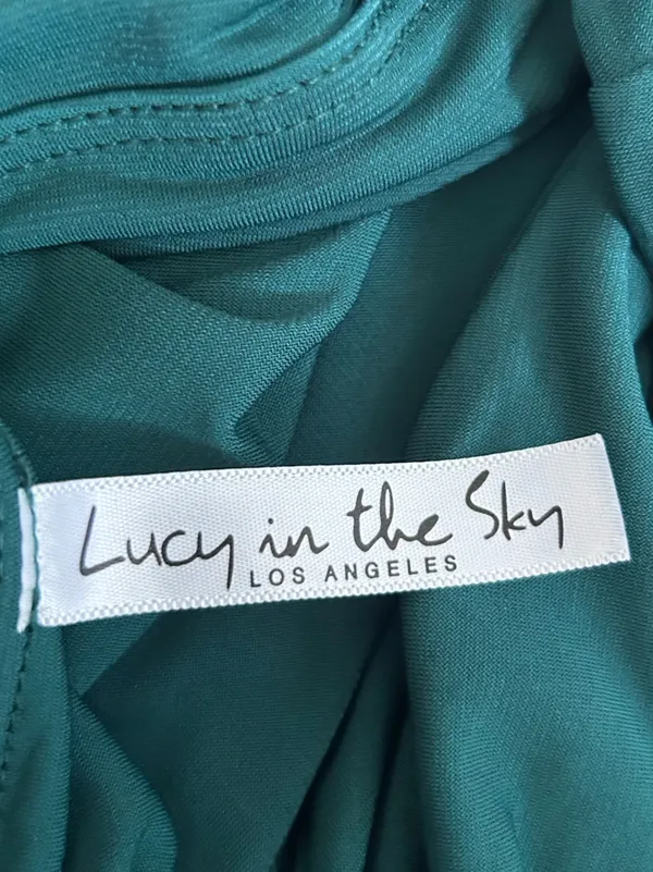 Lucy in the Sky Green One Shoulder‎ Cut Out Stomach Ruched Mini Dress Large - Image 6