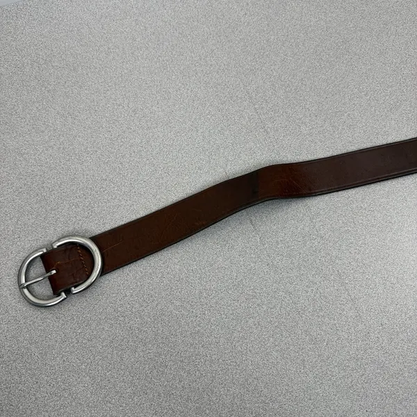 LOFT Belt Womens Medium Brown Genuine Leather Silver Buckle Preppy Casual USA - Image 2