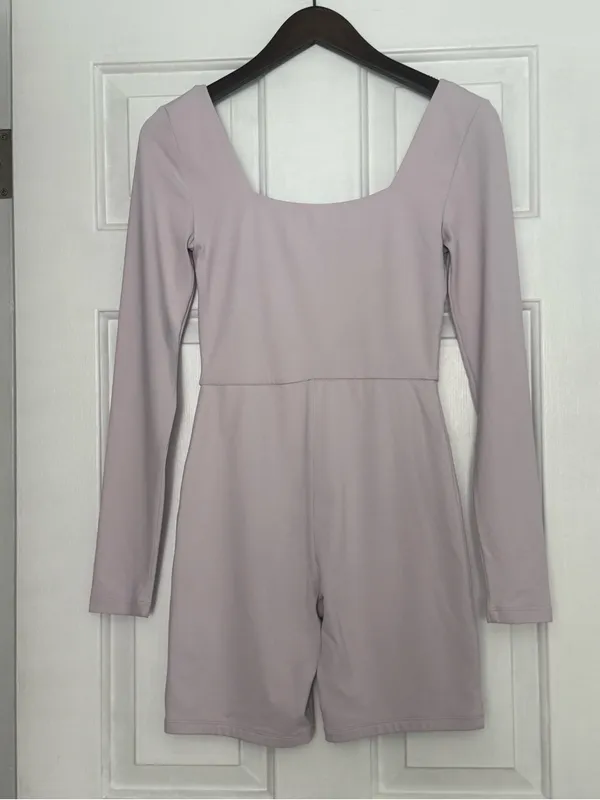 Aritzia Babaton Sculptknit Square Neck Romper in Pink - Image 3