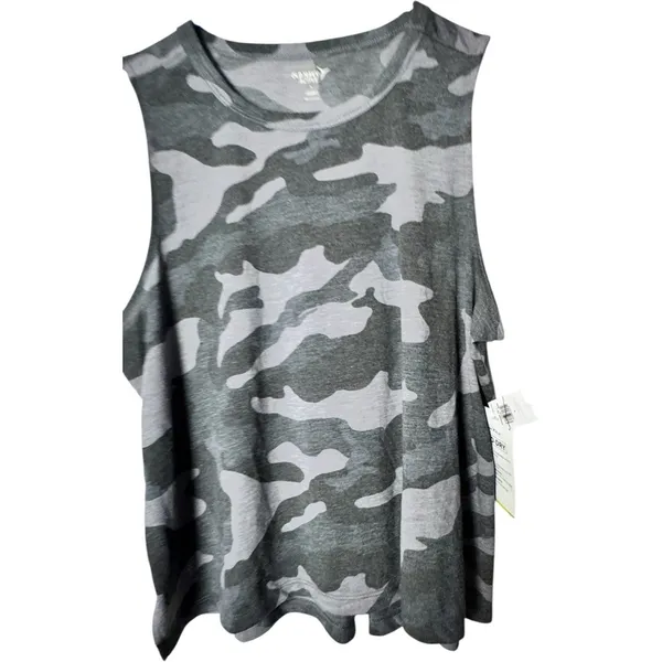 Old Navy Active Go Dry Women's Charcoal Camo Athletic Workout Tank Top Sz L - Image 3