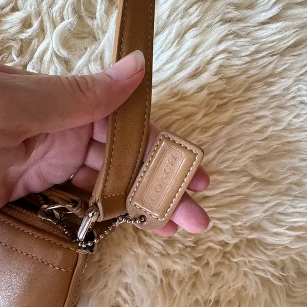 Vtg COACH Hampton camel leather Y2K Demi small shoulder bag 7540 - Image 6