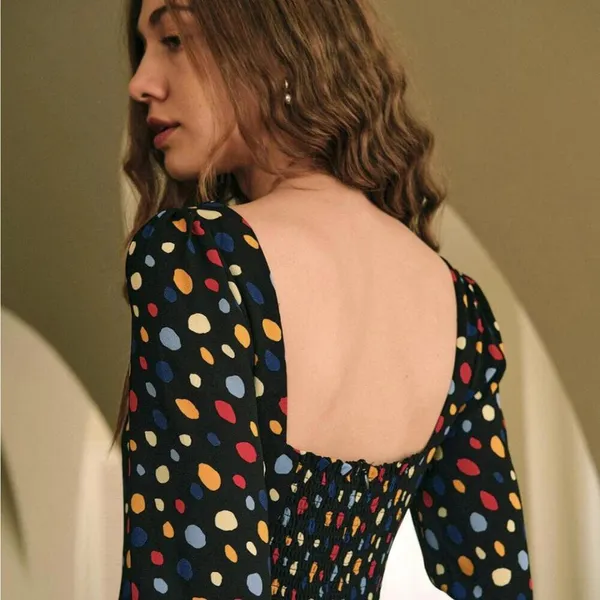 RIHOAS The Sweetheart Neck Polka Dot Maxi Dress L 04 - Image 6