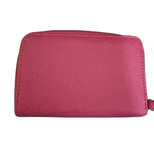 New Sabrina Wristlet Wallet Hot Pink Gold Medallion Zip Clutch Wrist Strap - Image 4