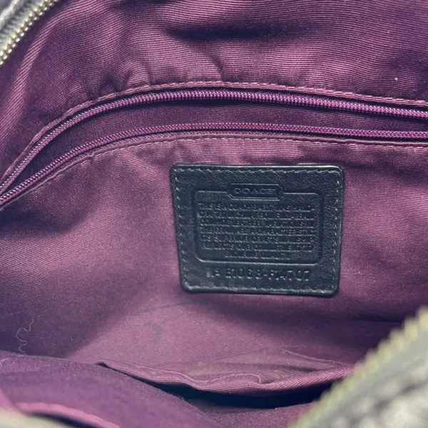 Coach Metallic Gray Leather Shoulder Bag - Image 6
