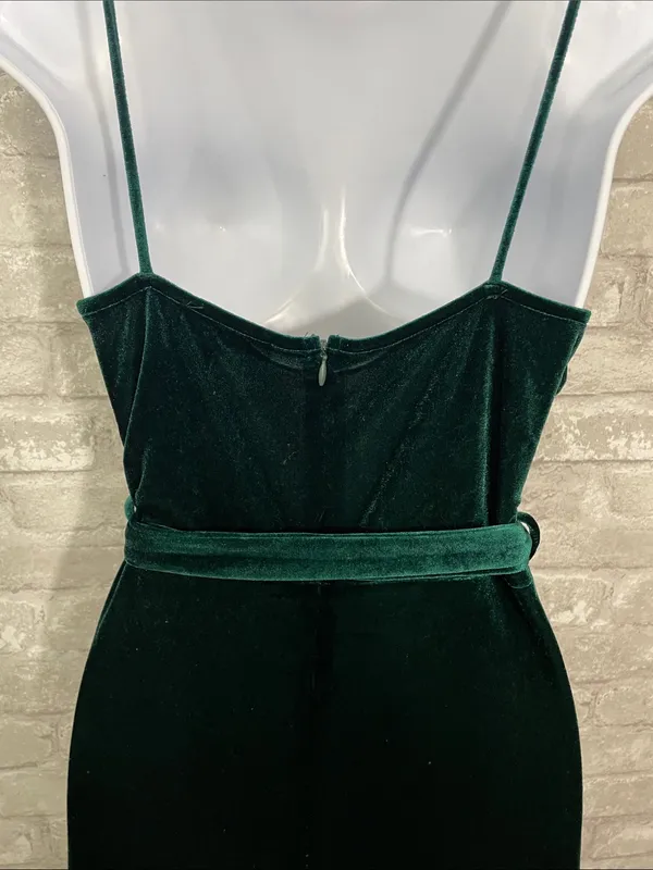Lulus Kylinna Forest Green Velvet Sleeveless Wide-Leg Jumpsuit - Image 4