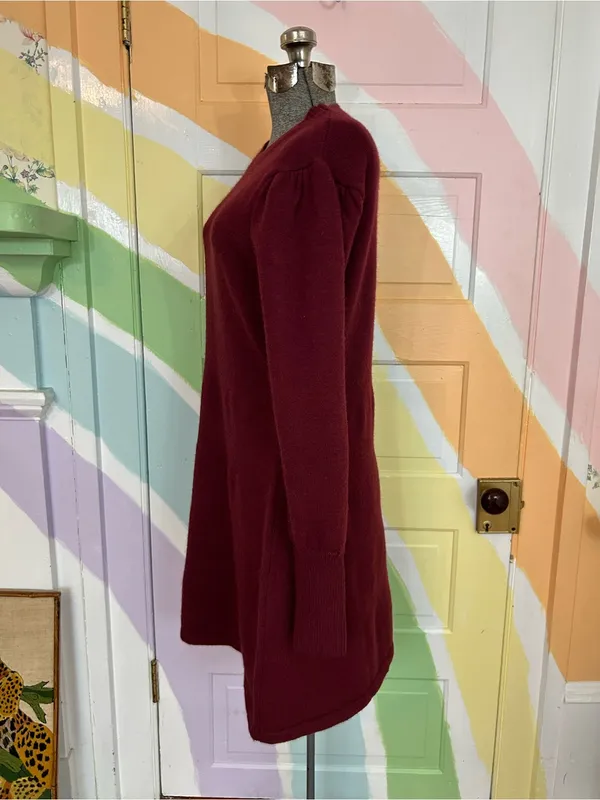 AnnieWear NWT Women’s Sweater Dress Sz M Burgundy Long Sleeve 👽🧡 - Image 3