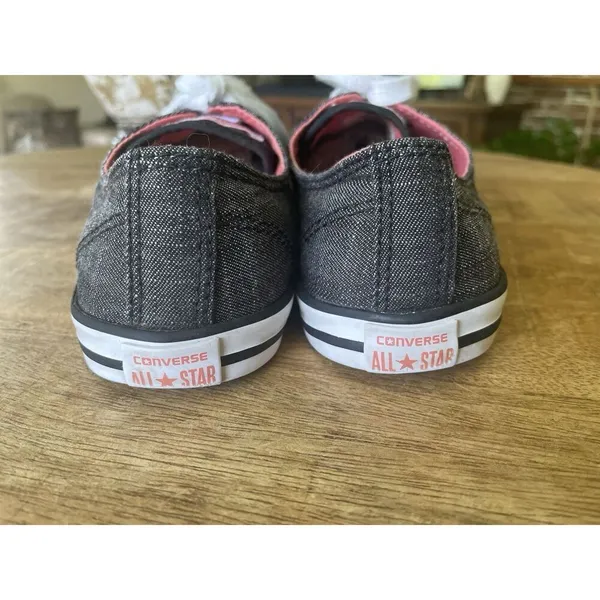 Converse All Star Low Top Sneakers Black Denim with Pink Interior Women’s Sz 6 - Image 4