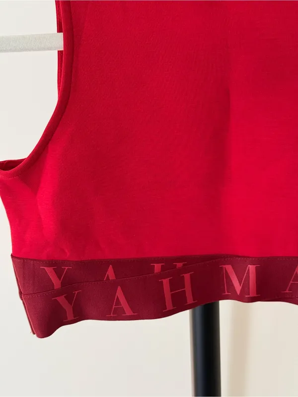 Red Crop Tank - Women's workout top - Image 2