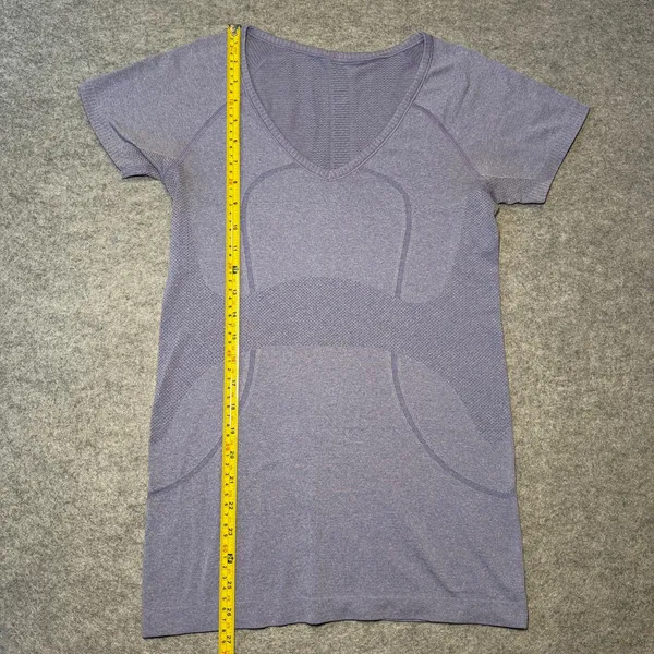 Lululemon Women Short Sleeve Athletic Top Size 6 Heathered Purple - Image 4