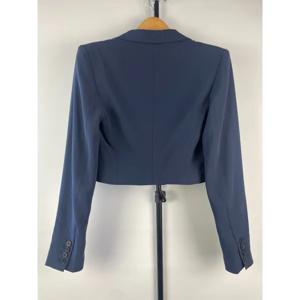 Babaton Navy Blue Cropped Classy Preppy Blazer Single Button Jacket Size 0 - Image 8