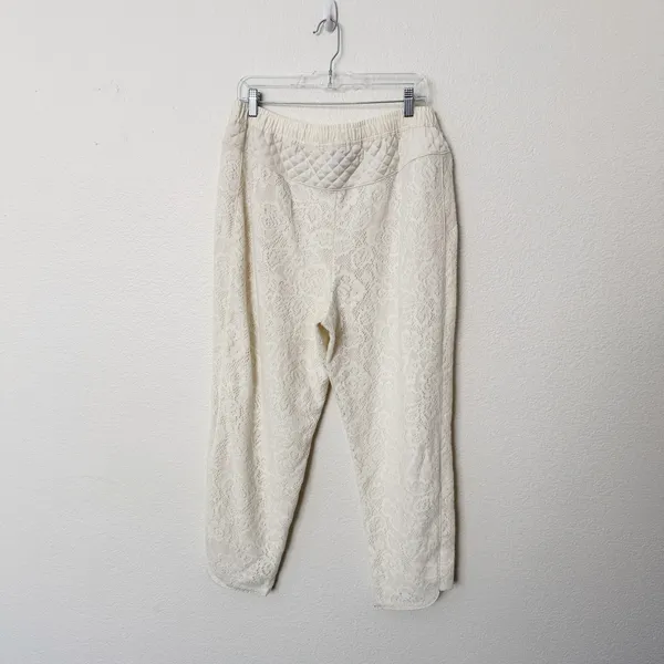[Anthropologie] Saturday Sunday Cream Quilted Lace Jogger Pants NWT Sz Medium M - Image 3